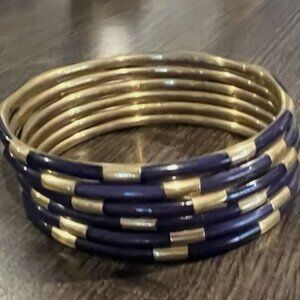 BuDhaGirl Navy blue VEDA BANGLES - SET OF 6
